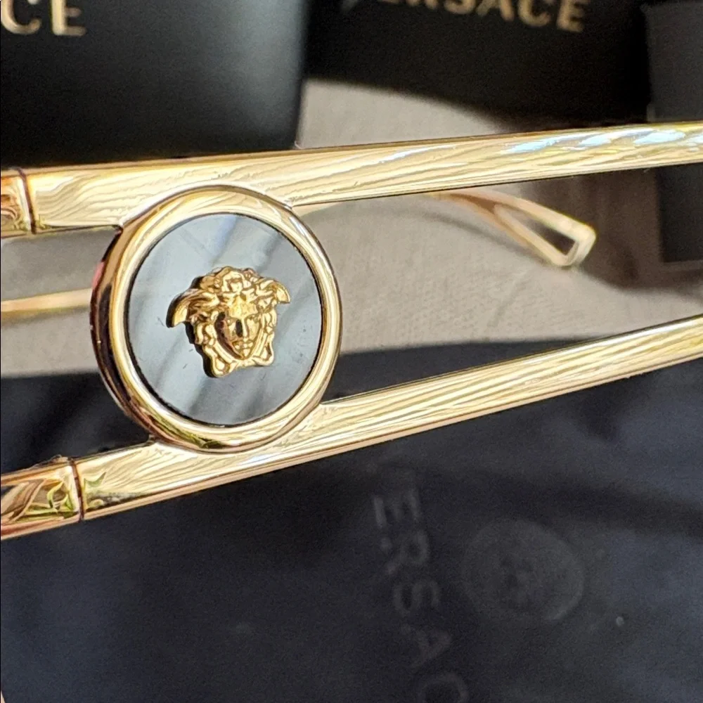 Authentic Versace Gold and Black Sunglasses - Picture 8 of 11